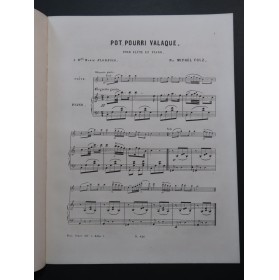 FOLZ Michel Pot-Pourri Valaque op 22 Piano Flûte ca1868