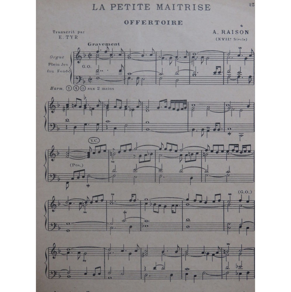RAISON LÉTANG FUMET VADON GUERNER HAUDEBERT Pièces Orgue 1937