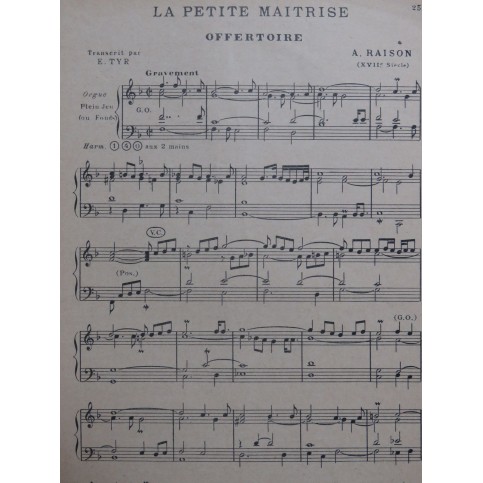 RAISON LÉTANG FUMET VADON GUERNER HAUDEBERT Pièces Orgue 1937