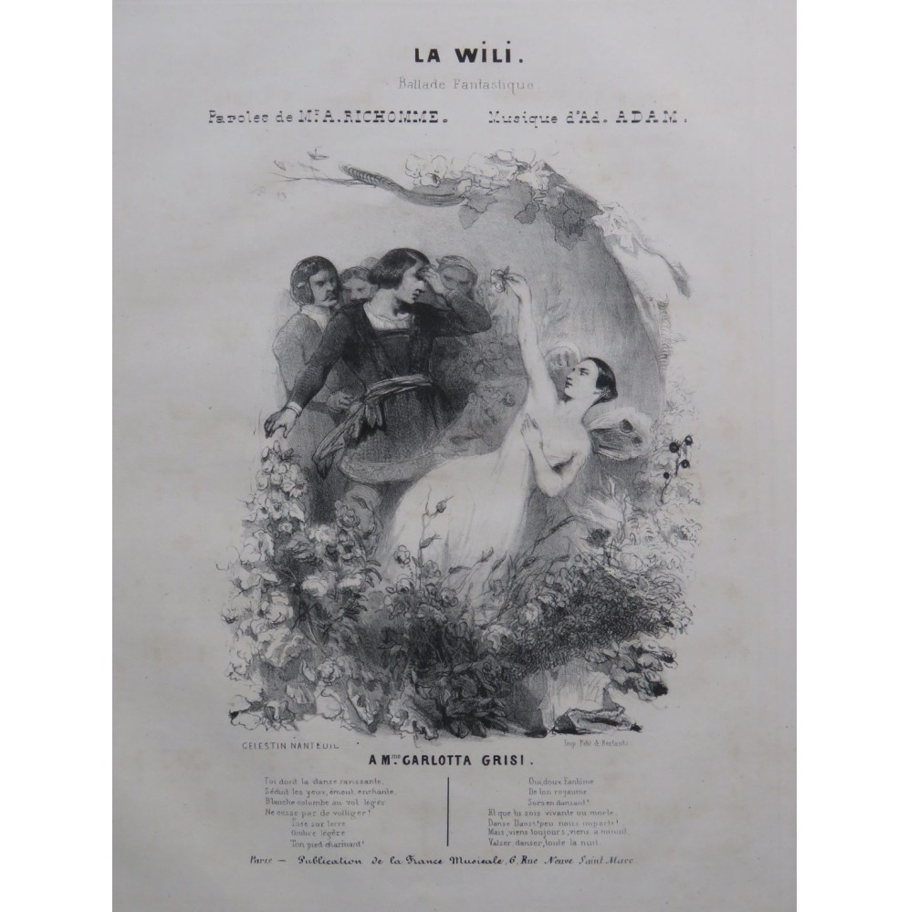 ADAM Adolphe La Wili Chant Piano ca1840