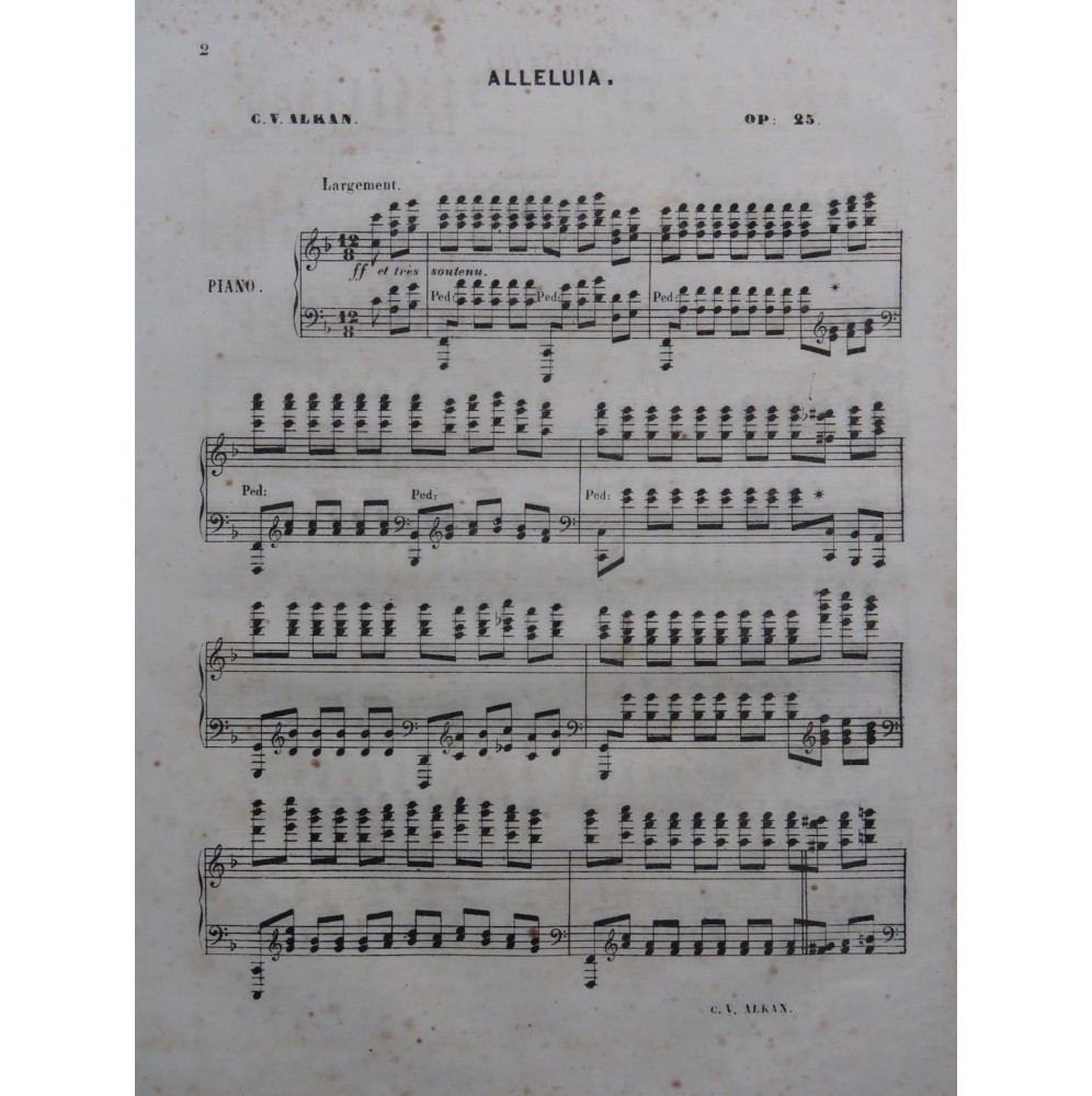 ALKAN Charles Valentin Alleluia op 25 Piano ca1840