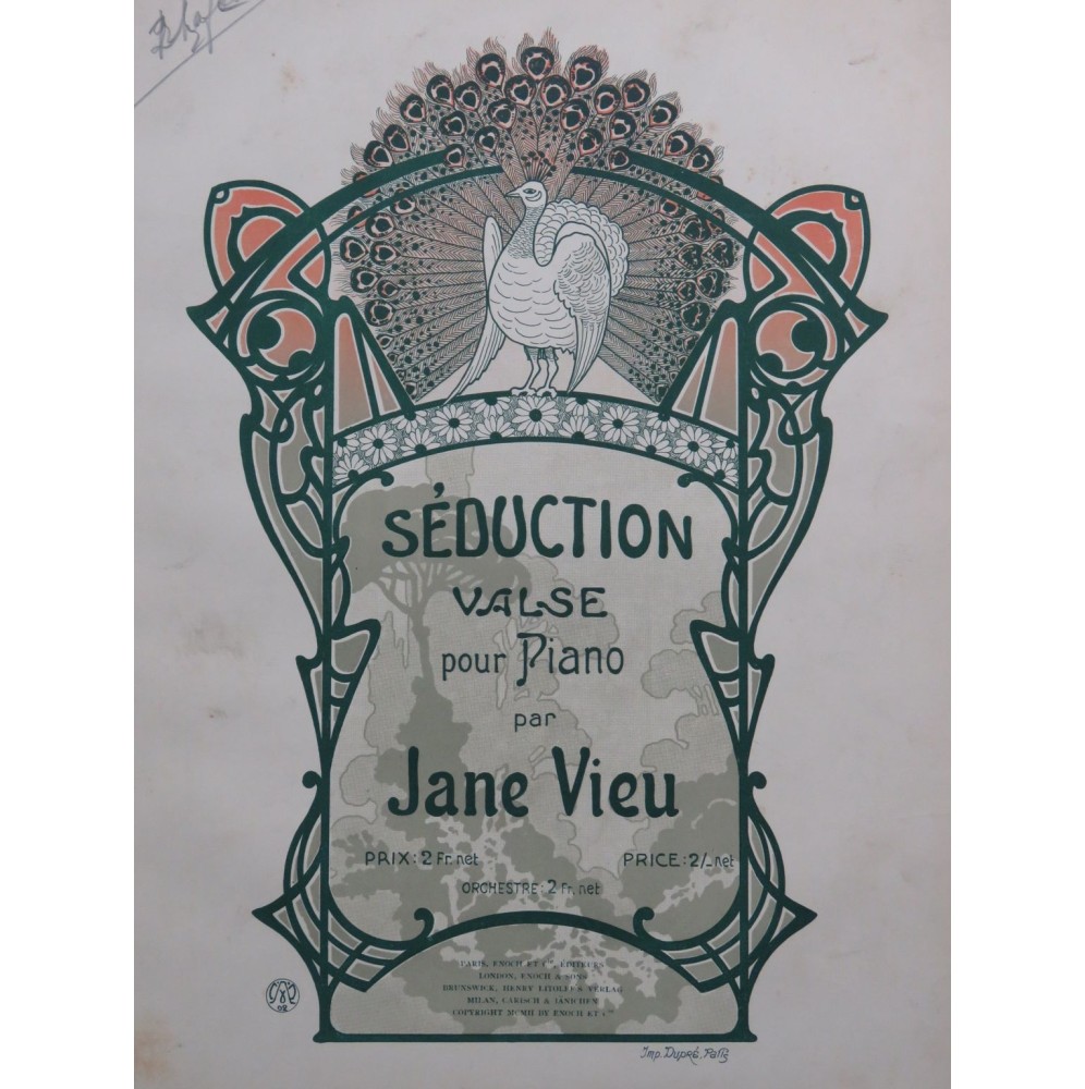 VIEU Jane Séduction Piano 1902