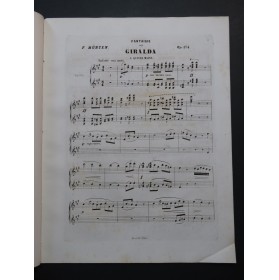 HÜNTEN François Fantaisie sur Giralda op 174 Piano 4 mains ca1850