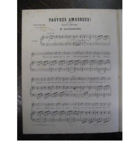 TAGLIAFICO D. Pauvres Amoureux Chant Piano 1865