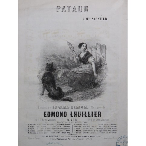 LHUILLIER Edmond Pataud Chant Piano 1849