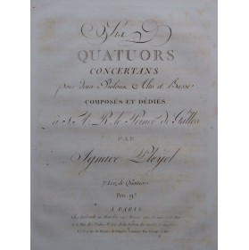 PLEYEL Ignace Six Quatuors...