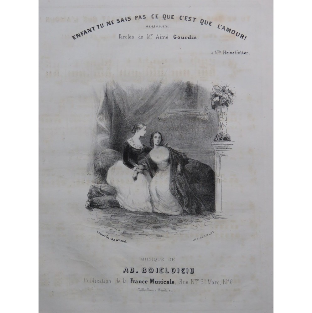BOIELDIEU Adrien Enfant tu ne sais pas ce que c'est que l'amour ! Chant Piano ca1845