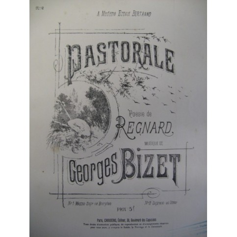 BIZET Georges Pastorale Chant Piano 1870