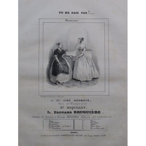 BRUGUIÈRE Edouard Tu ne sais pas ! Chant Piano ca1840