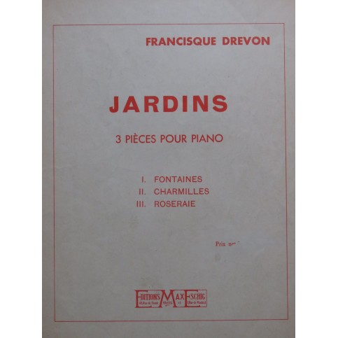 DREVON Francisque Jardins Piano 1934