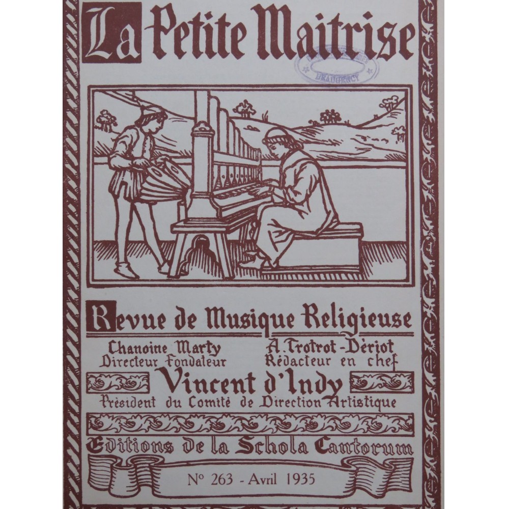 La Petite Maîtrise No 263 Blin Vadon Micha Orgue 1935