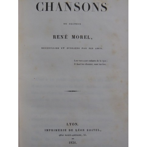 Chansons du Docteur René Morel 1851