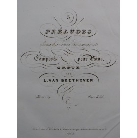 BEETHOVEN Trois Préludes op...