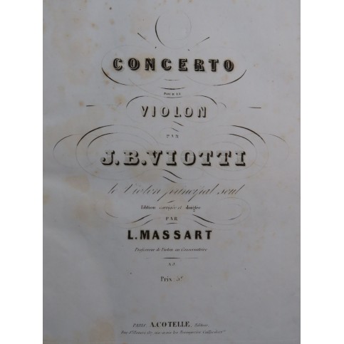VIOTTI J. B. Concertos Violon Principal seul ca1850