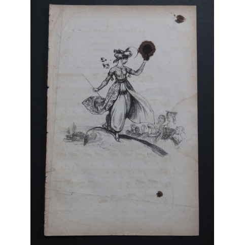 BRUGUIÈRE Edouard La Petite Bohémienne Chant Guitare ca1830