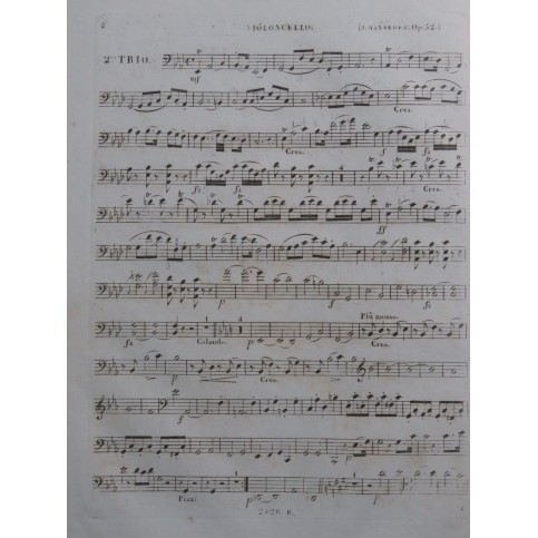 MAYSEDER Joseph Grand Trio No 2 op 52 Violoncelle ca1832