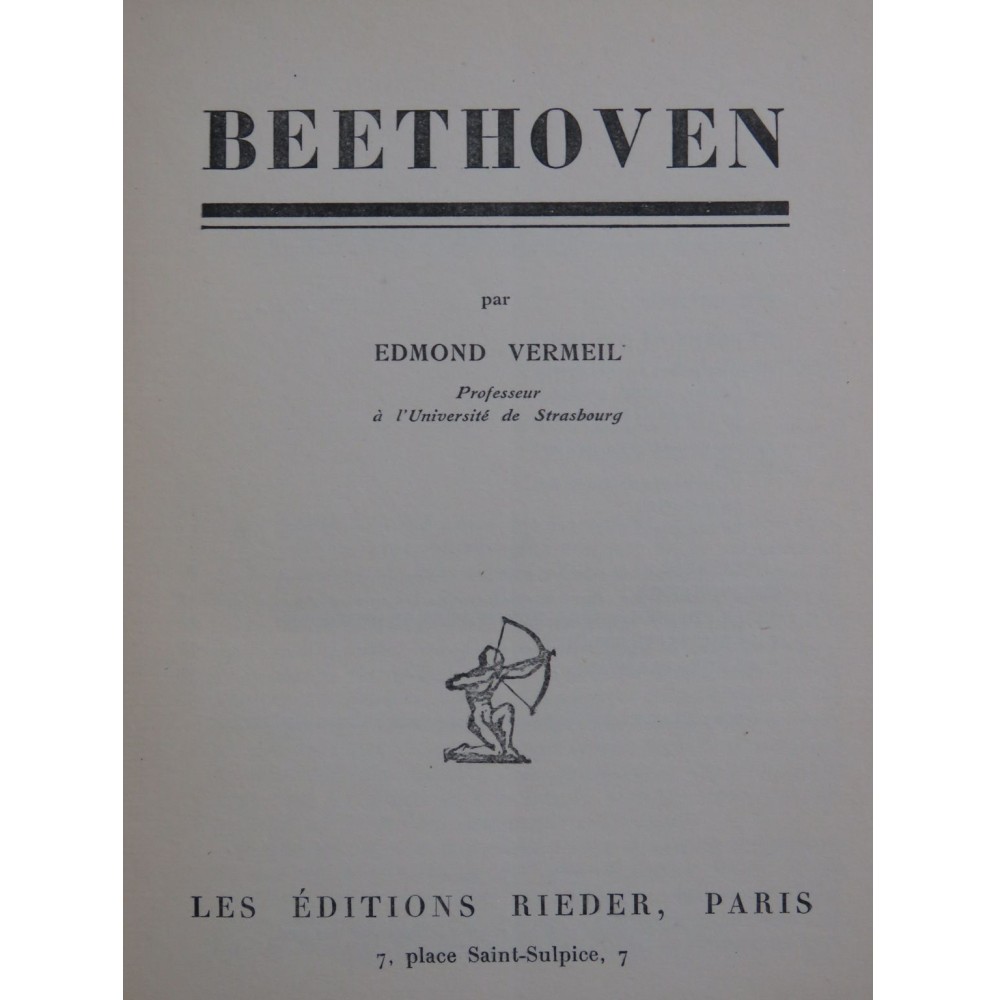 VERMEIL Edmond Beethoven 1929