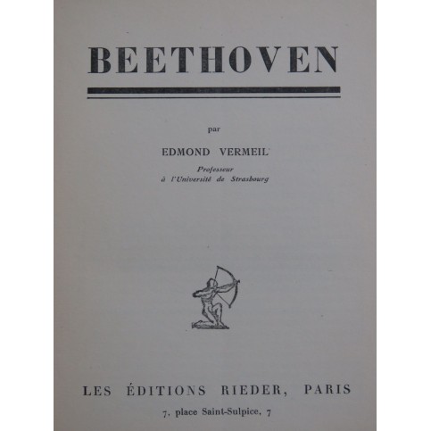 VERMEIL Edmond Beethoven 1929