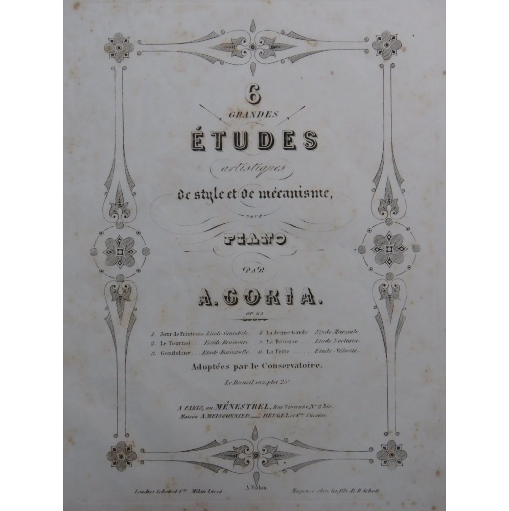 GORIA Alexandre La Rêveuse op 63 Piano ca1853