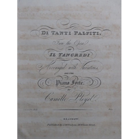 PLEYEL Camille Di Tanti Palpiti Piano ca1800