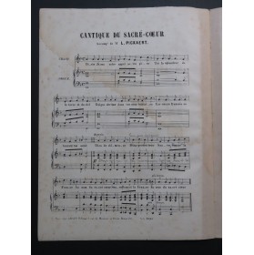 PICKAERT L. Cantique du Sacré-Coeur Chant Orgue ca1870