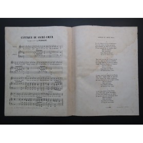 PICKAERT L. Cantique du Sacré-Coeur Chant Orgue ca1870