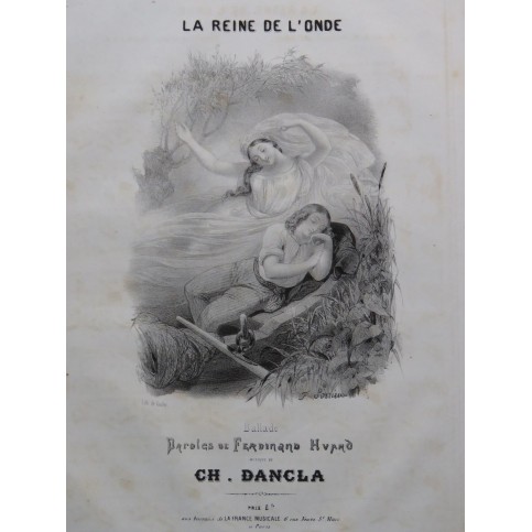 DANCLA Charles La Reine de l'Onde Chant Piano ca1845