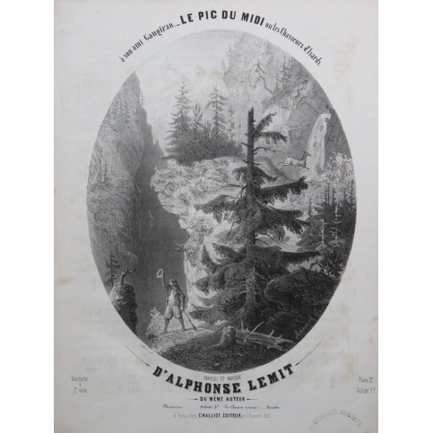 LEMIT Alphonse Le Pic du Midi Chant Piano ca1850