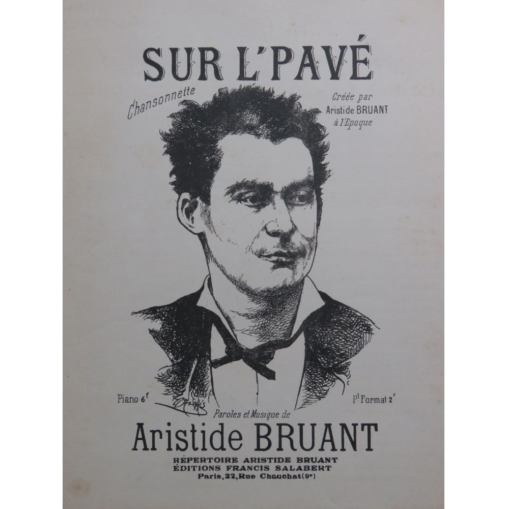 BRUANT Aristide Sur L'Pavé Chant Piano