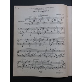 JENTSCH Max Drei Romanzen op 29 Piano 1899