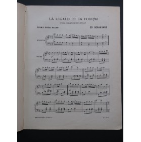 DERANSART Edouard La Cigale et la Fourmi Polka Piano XIXe siècle