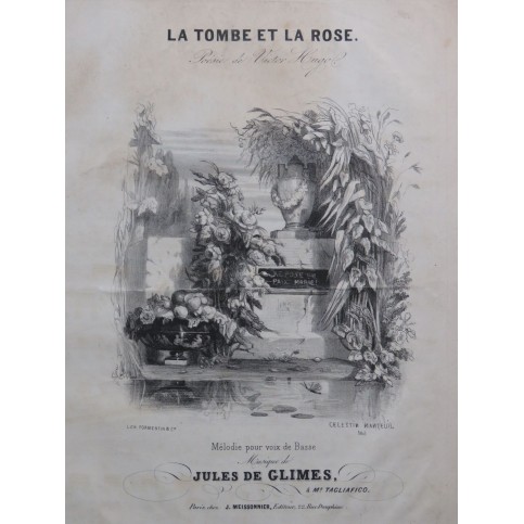 DE GLIMES Jules La Tombe et la Rose Chant Piano 1841