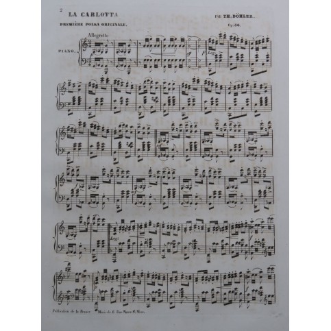 DÖHLER Théodore La Carlotta op 36 Piano ca1845