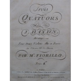HAYDN Joseph Trois Quatuors...