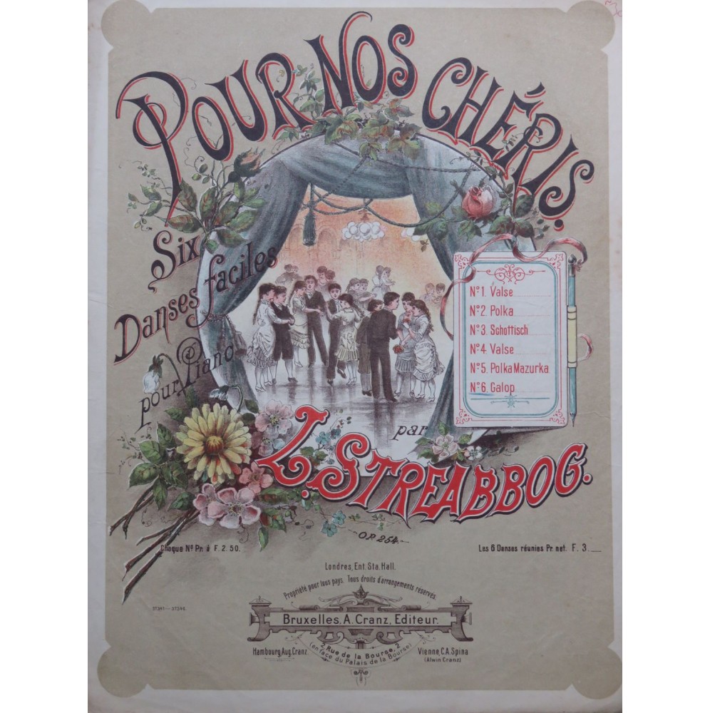 STREABBOG Louis Galop Danse op 254 Piano ca1890