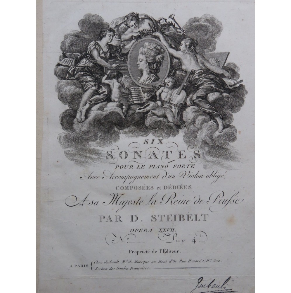 STEIBELT Daniel Sonate op 27 No 1 Piano Violon ca1797