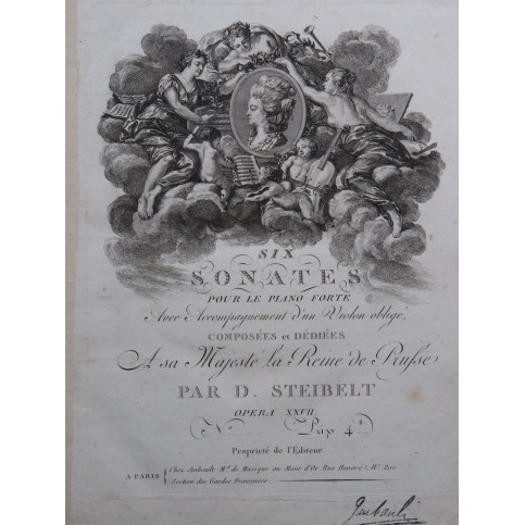 STEIBELT Daniel Sonate op 27 No 1 Piano Violon ca1797