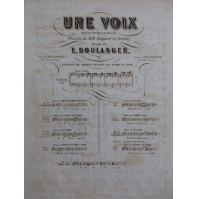 BOULANGER Ernest Une Voix...