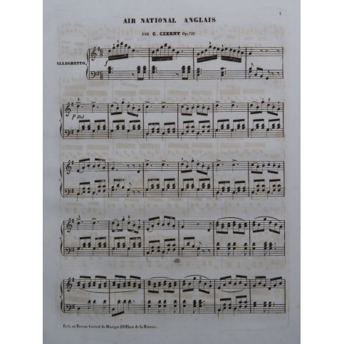 CZERNY Charles Air National Anglais op 721 Piano ca1845