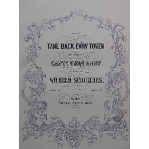 SCHULTHES Wilhelm Take Back Evry Token Chant Piano XIXe siècle