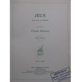 DEBUSSY Claude Jeux Piano 1913
