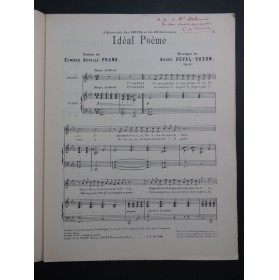 DEVAL-SUZON André Idéal Poème op 11 Dédicace Chant Piano ca1905