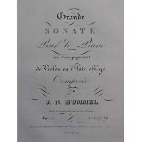 HUMMEL J. N. Grande Sonate...