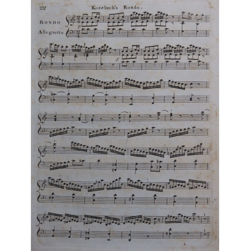 KOZELUCH Leopold Rondo Piano ca1800