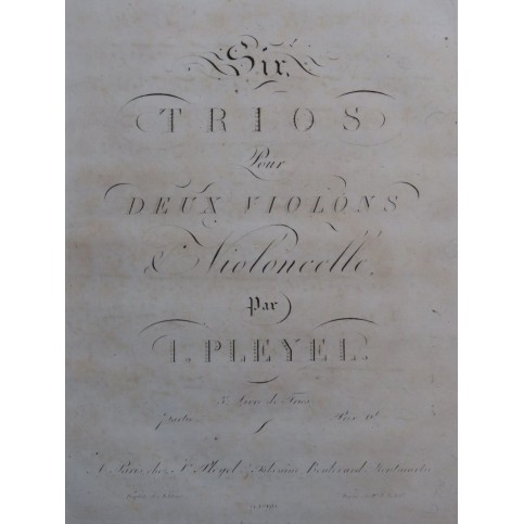 PLEYEL Ignace Six Trios 3e Livre Violon Violoncelle ca1800
