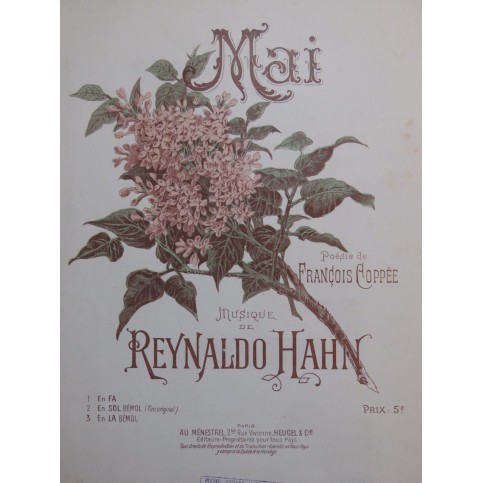 HAHN Reynaldo Mai Chant Piano 1908