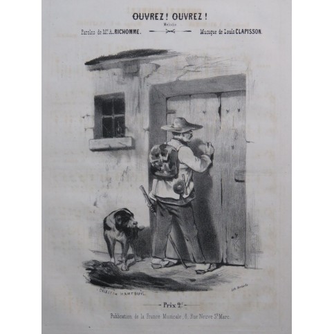 CLAPISSON Louis Ouvrez ! Ouvrez ! Chant Piano ca1840