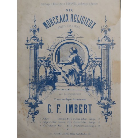 IMBERT G. F. O ! Jésus Victime Adorable Chant Piano ou Harmonium ca1868