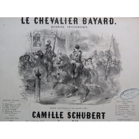 SCHUBERT Camille Le Chevalier Bayard Piano 4 mains ca1850