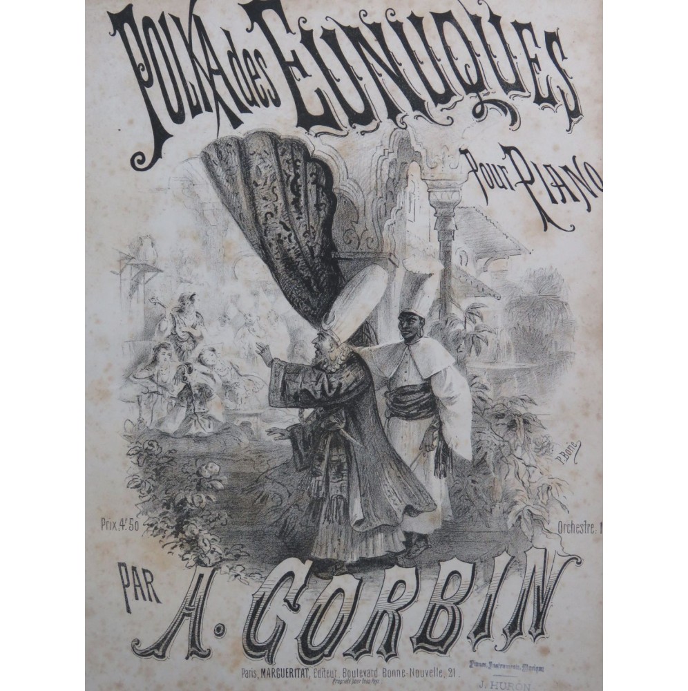 CORBIN A. Polka des Eunuques Piano 1880